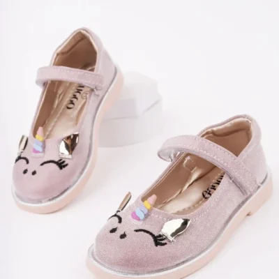 کفش دخترانه پاپوش روزمره با چسب و بافت درخشان - 5833