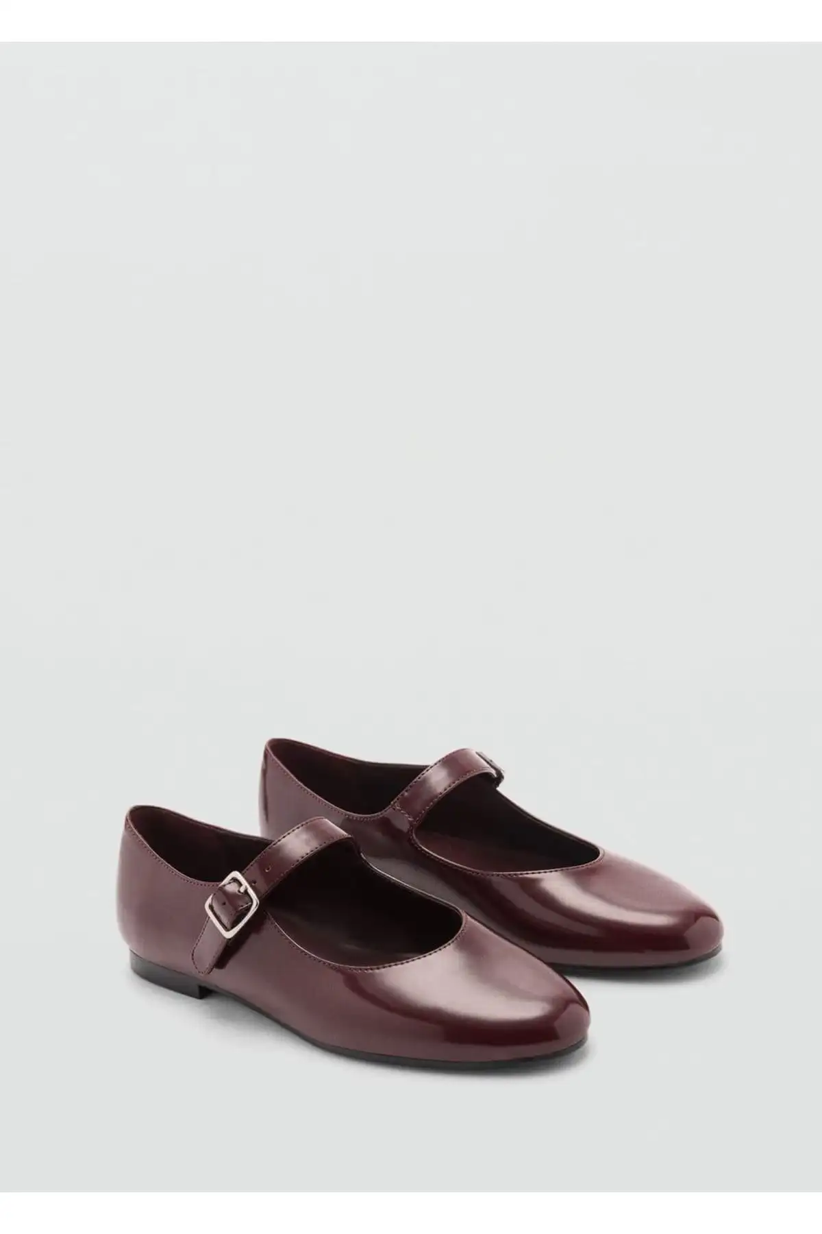 کفش تخت زنانه بابت بند دار با ظاهر روگان - 5827 کفش تخت زنانه بابت بند دار با ظاهر روگان - 5827