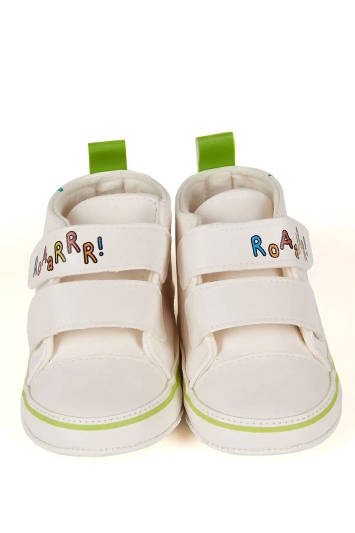 کفش نوزاد پسر  اول گام   با بند چسبی طرح دایناسور - 5446 کفش نوزاد پسر اول گام با بند چسبی طرح دایناسور - 5446