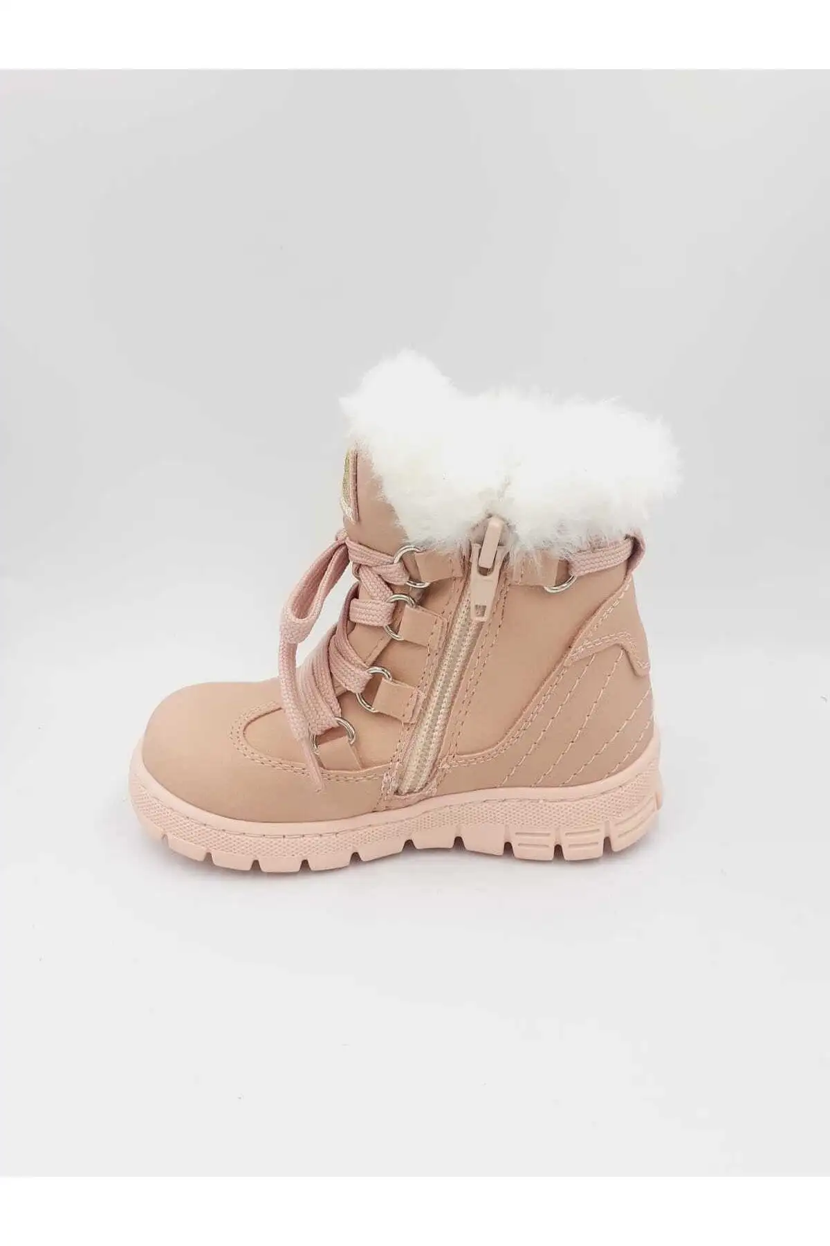 بوت بچگانه کفش روزمره زمستانی کفی پشمی دخترانه کپا با زیپ - 6153 بوت بچگانه کفش روزمره زمستانی کفی پشمی دخترانه کپا با زیپ - 6153