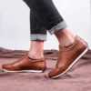 کفش سایز بزرگ مردانه روزمره راحتی از چرم طبیعی، کژوال، ۱۰۰٪ چرم، مناسب برای چهار فصل - 5674
