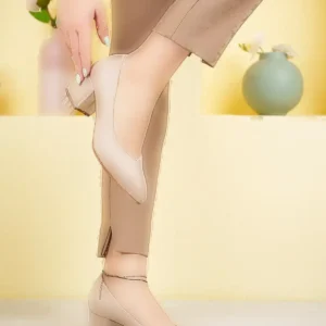 کفش اداری زنانه نود سوئید شیک روزمره راحت با پاشنه کوتاه ۵ سانتی‌متر - 6257