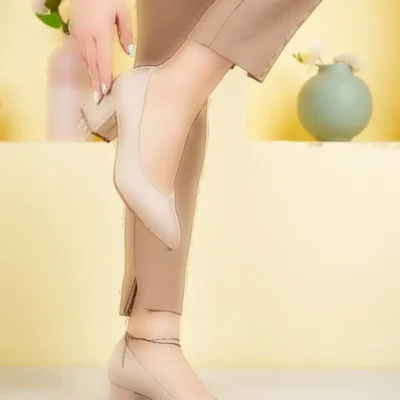 کفش اداری زنانه نود سوئید شیک روزمره راحت با پاشنه کوتاه ۵ سانتی‌متر - 6257