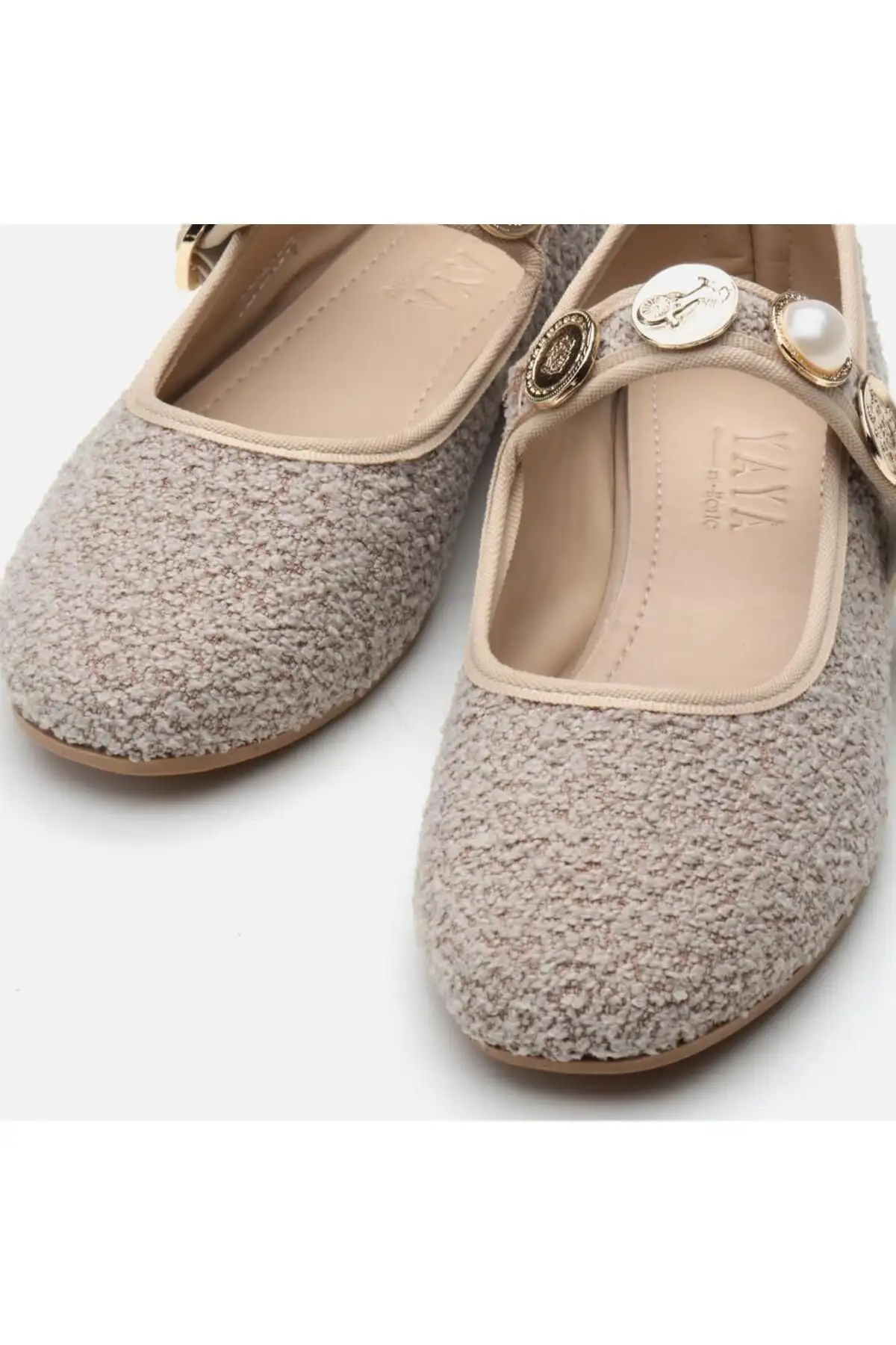 کفش تخت زنانه بالش خز ویژون با سنگ تزئینی - 6866 کفش تخت زنانه بالش خز ویژون با سنگ تزئینی - 6866