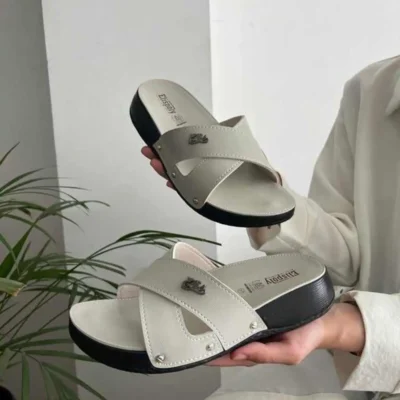 کفش راحتی خانه دمپایی زنانه با کفی آناتومیک طبی، ortopedik کلاسیک، دمپایی مجلسی مادر، دمپایی خیابانی - 6995