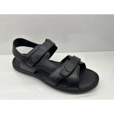 کفش سایز بزرگ مردانه ساباندل با کفی اورتوپدیک و چرم سیاه 186 - 6834