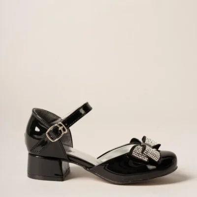 کفش دخترانه با پاپیون و سنگ‌های تزئینی - 5841