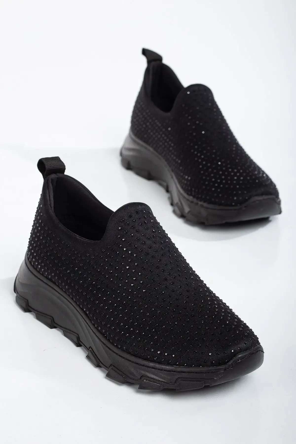 کفش ورزشی راحت زنانه کامفی استراید با طراحی سنگدار و بافتنی - 6538 کفش ورزشی راحت زنانه کامفی استراید با طراحی سنگدار و بافتنی - 6538