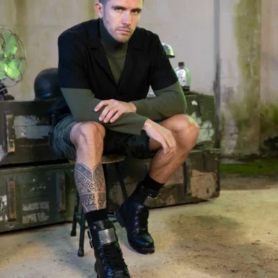 بوت مردانه چکمه چرم سیاه ریکتسون - 5608