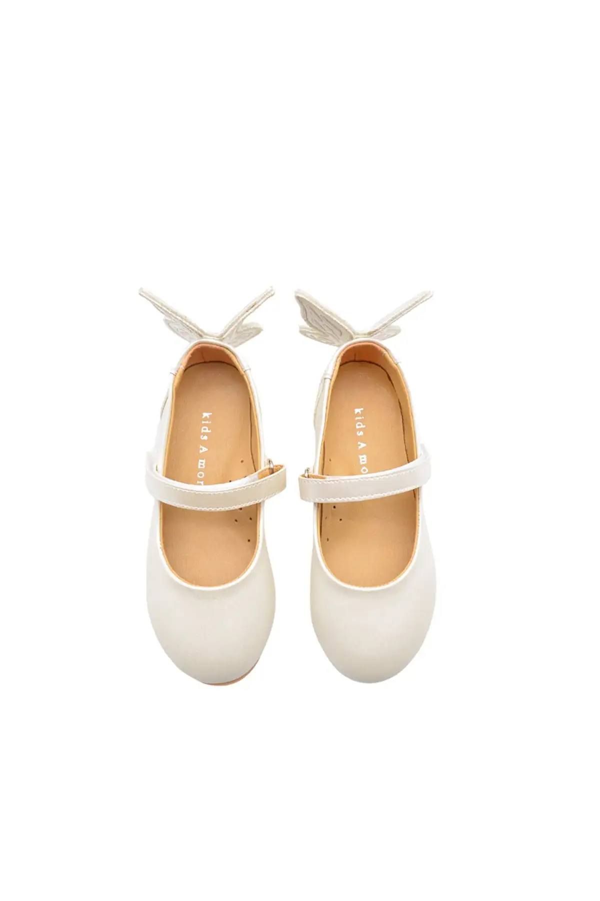 کفش دخترانه  بالش  طرح پروانه با جزئیات - رنگ صدفی - 5838 کفش دخترانه بالش طرح پروانه با جزئیات - رنگ صدفی - 5838