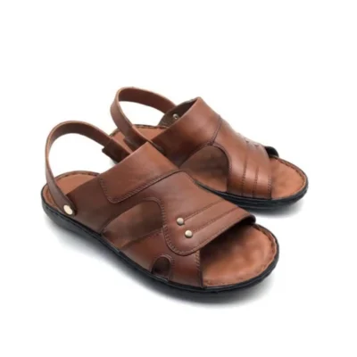 کفش سایز بزرگ مردانه سندل تمام اورتوپدیک از چرم طبیعی - 6832