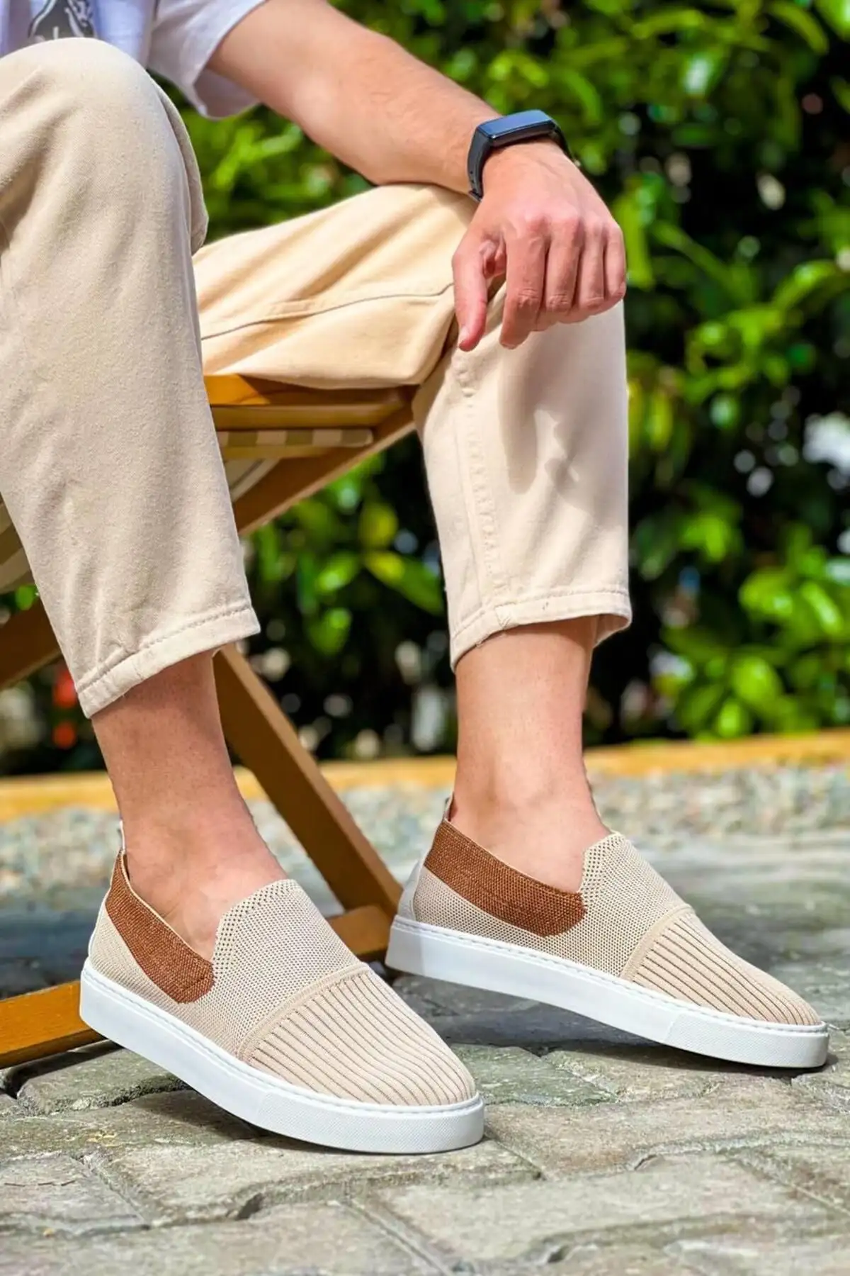 کفش روزمره مردانه HANNOVER تریکو بدون بند انعطافپذیر راحت و سبک برای   ورزشی  بژ/قهوهای روشن - KBC - 6395 کفش روزمره مردانه HANNOVER تریکو بدون بند انعطافپذیر راحت و سبک برای ورزشی بژ/قهوهای روشن - KBC - 6395