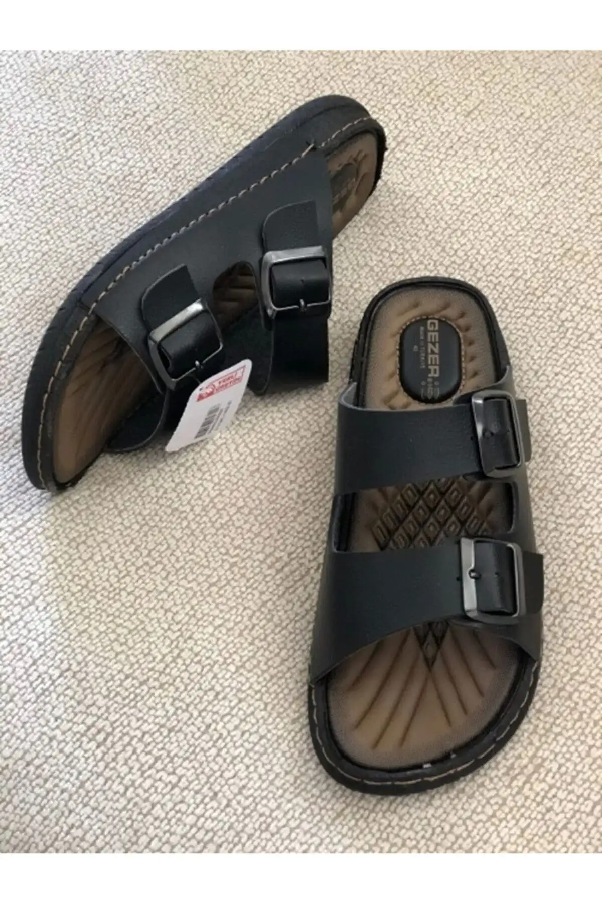 کفش راحتی خانه صندل مردانه ارتوپدیک راحت با کفی قابل تنظیم مشکی - 7015 کفش راحتی خانه صندل مردانه ارتوپدیک راحت با کفی قابل تنظیم مشکی - 7015