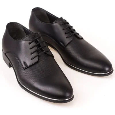 کفش روزمره مردانه مناسب برای کت وشلوار و دامادی سیاه کلاسیک - 7042