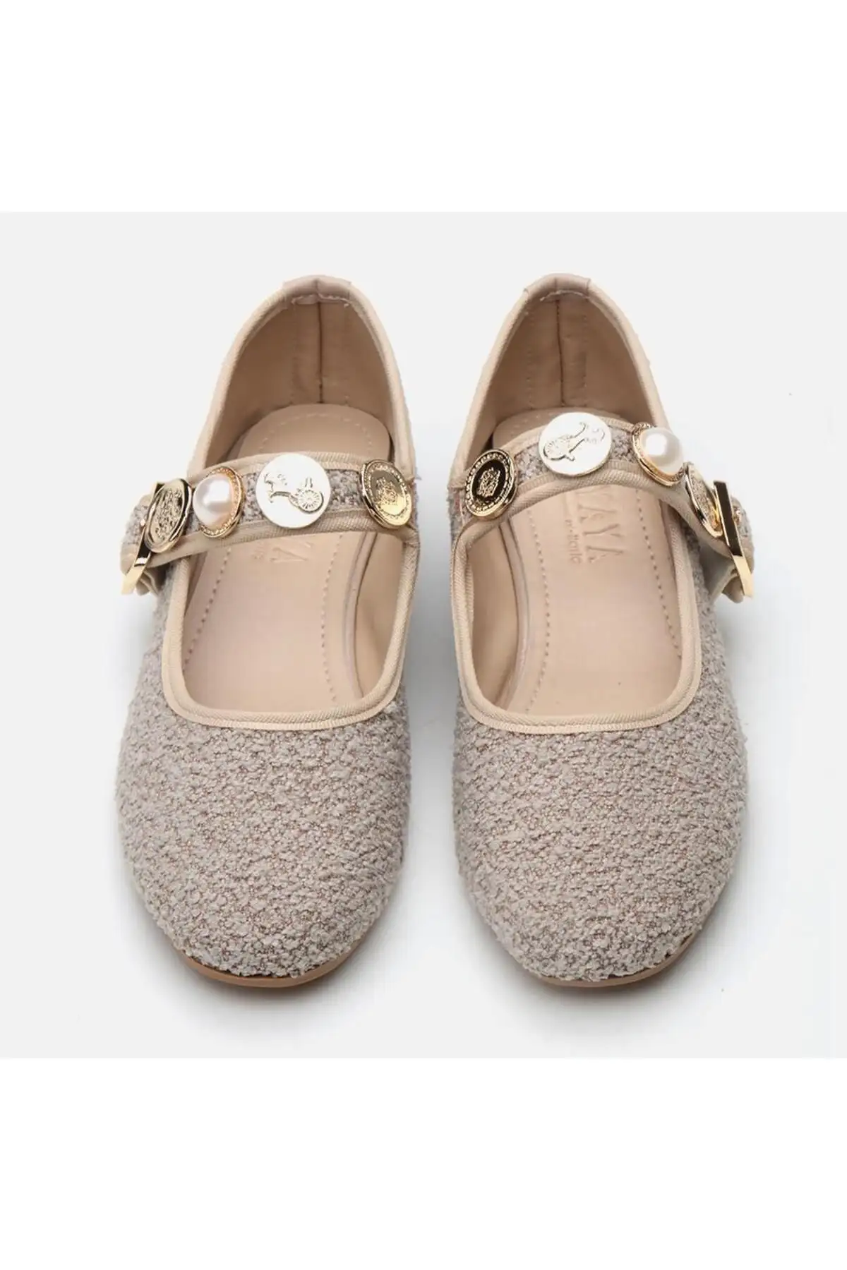 کفش تخت زنانه بالش خز ویژون با سنگ تزئینی - 6866 کفش تخت زنانه بالش خز ویژون با سنگ تزئینی - 6866