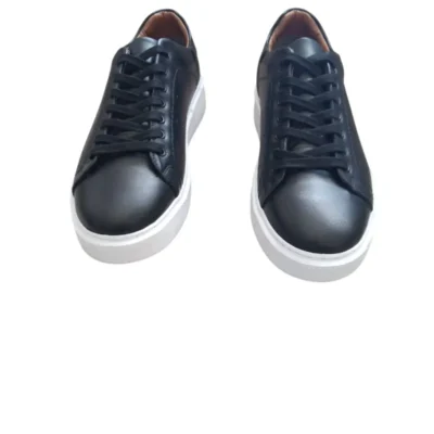 کفش ورزشی روزمره راحتی چرم طبیعی سیاه - 5527