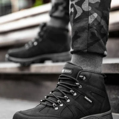 بوت مردانه کفش کوهنوردی و پیاده‌روی بیرونی زنانه و سیاه - 5594