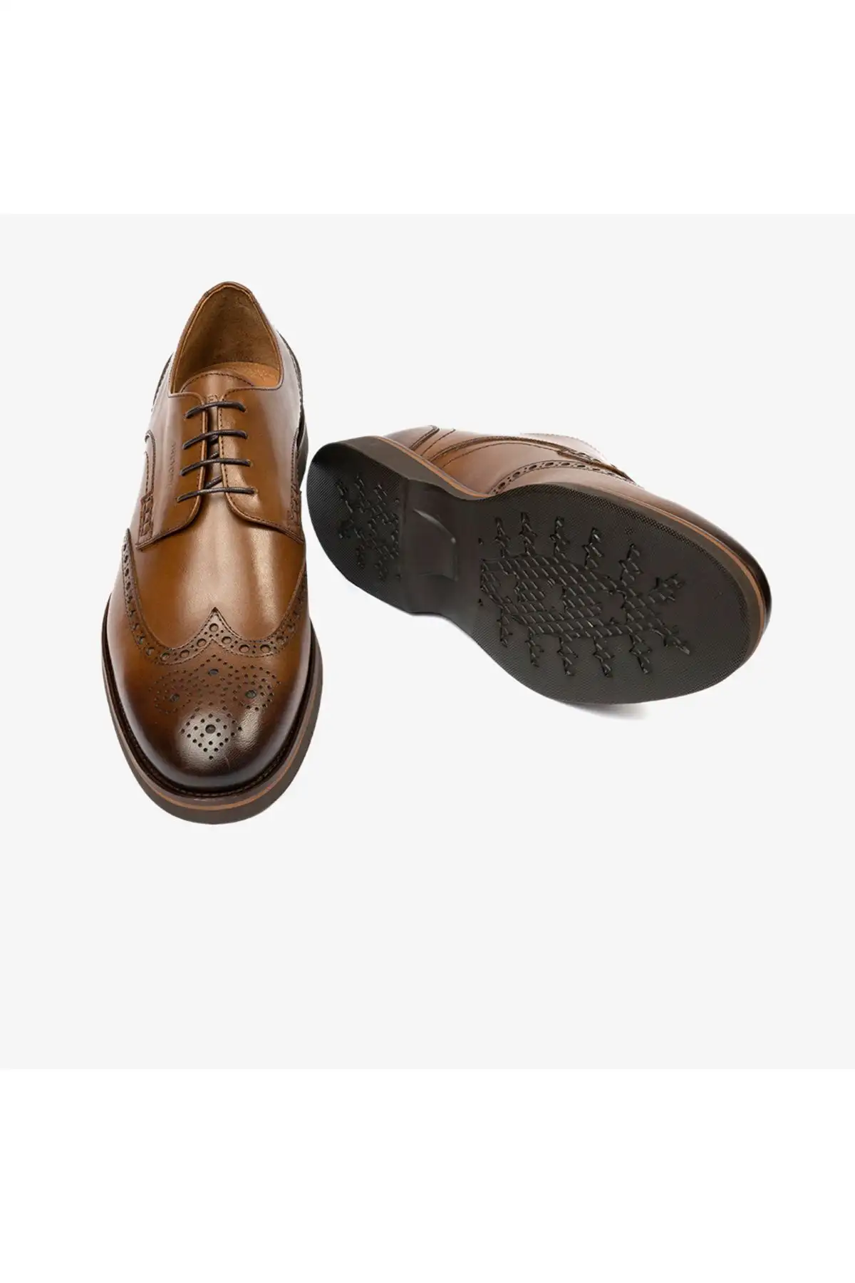 کفش رسمی مردانه کلاسیک قهوه‌ای از چرم طبیعی - 6944