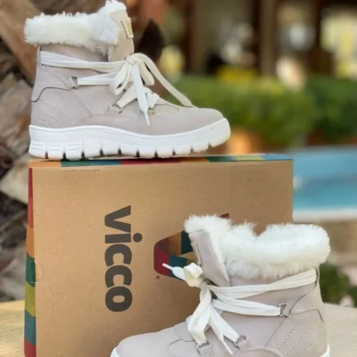 بوت بچگانه کفش چرم دخترانه کپا با خز رنگ خاکستری 946.p20k.222-128 - 6141