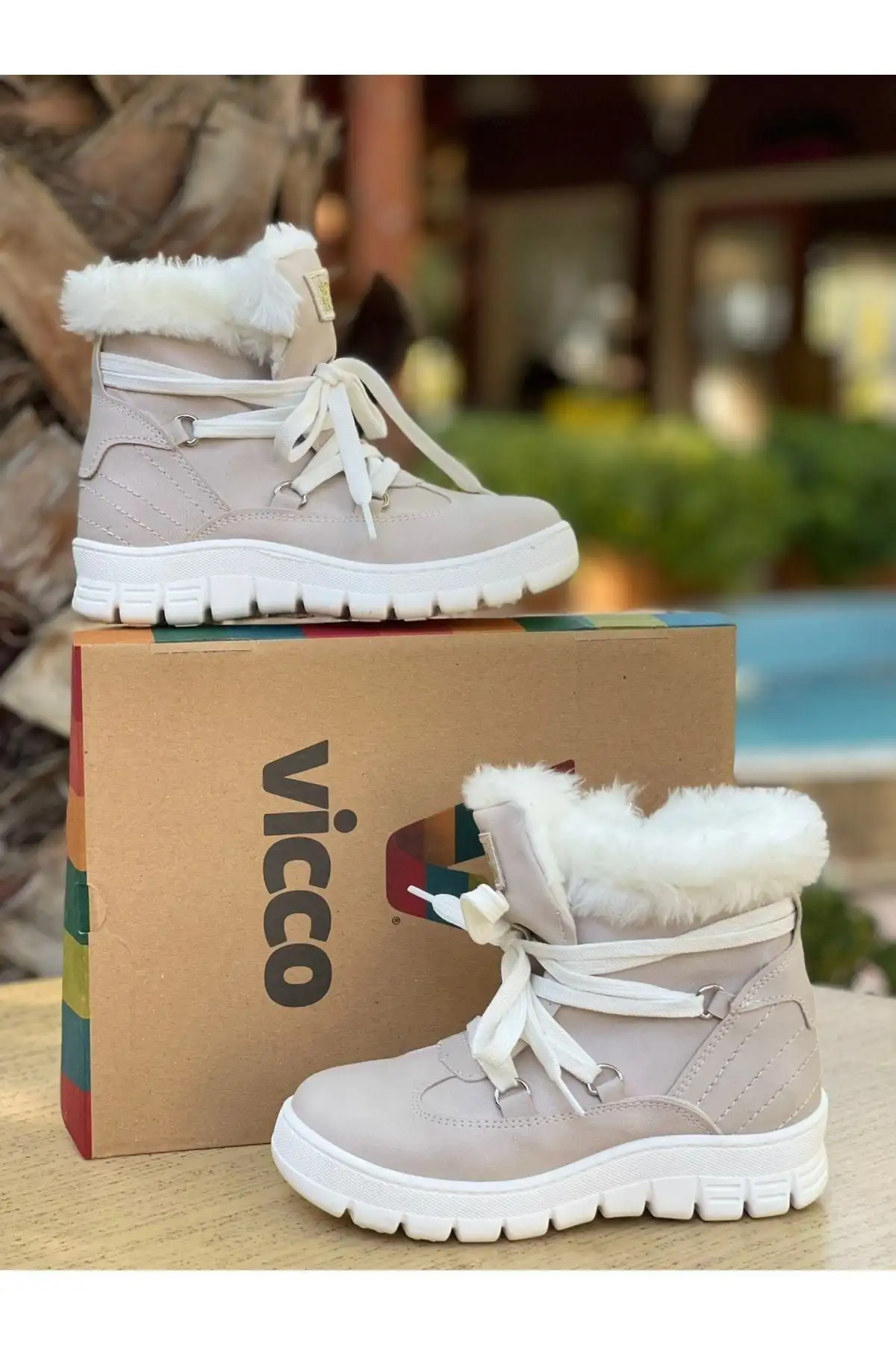 بوت بچگانه کفش چرم دخترانه  کپا با خز رنگ خاکستری 946.p20k.222-128 - 6141 بوت بچگانه کفش چرم دخترانه کپا با خز رنگ خاکستری 946.p20k.222-128 - 6141