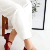 کفش اداری زنانه پاشنه کوتاه با نوک تیز و پشتی بسته و کلاه‌دار - 6270