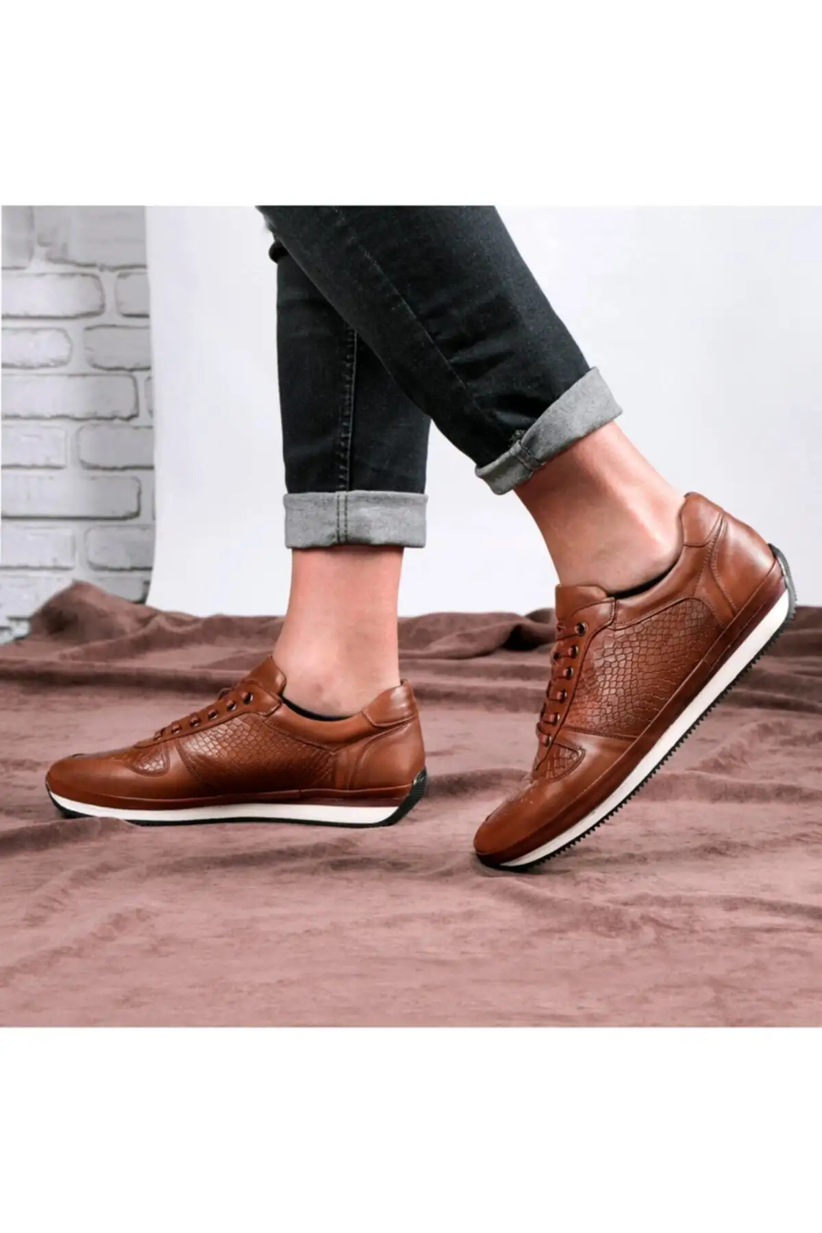 کفش سایز بزرگ مردانه آجئو  روزمره  از چرم طبیعی رنگ قهوهای - 6724 کفش سایز بزرگ مردانه آجئو روزمره از چرم طبیعی رنگ قهوهای - 6724