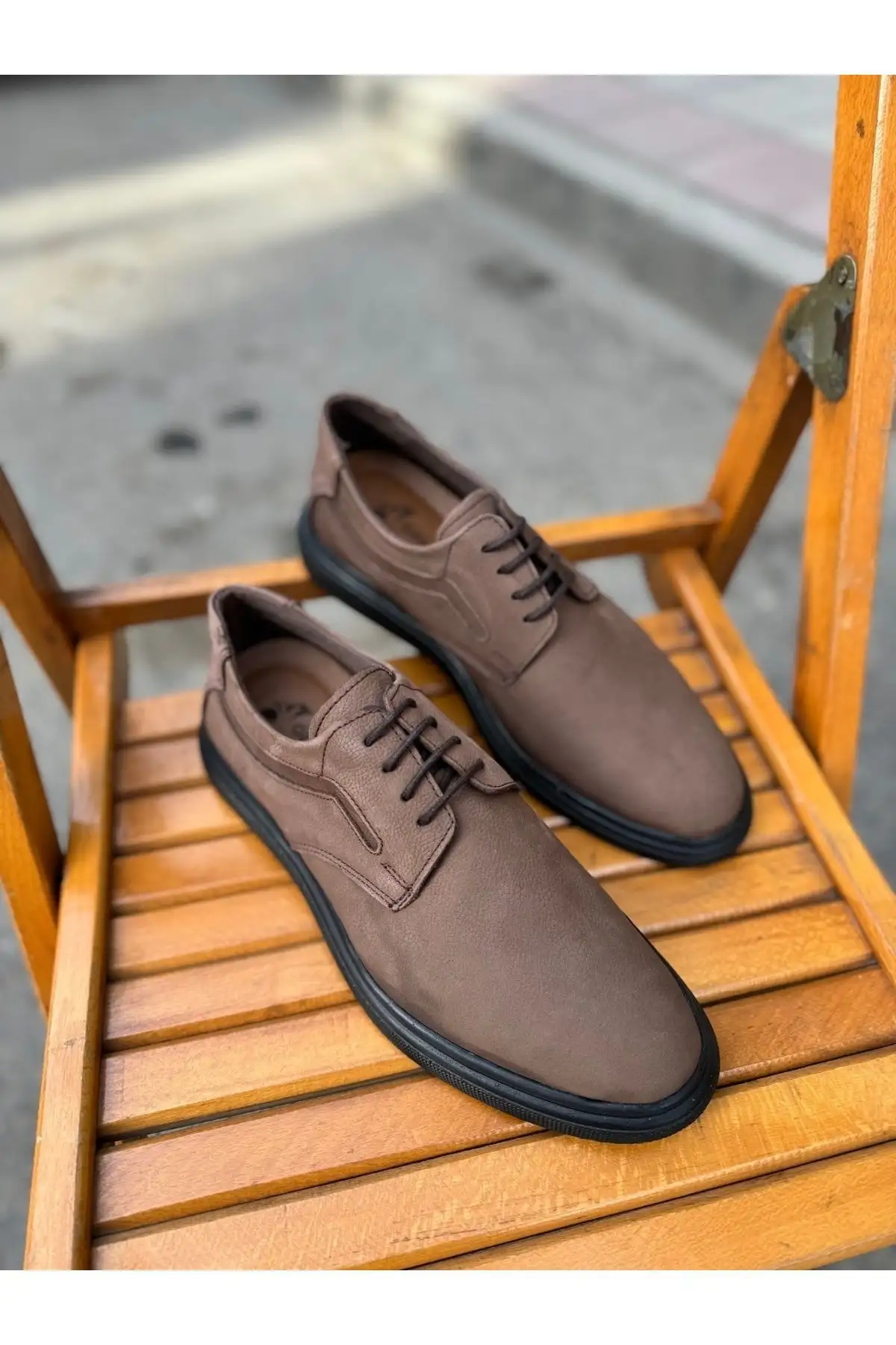 کفش روزمره مردانه  اکسفورد  کلاسیک با زیره پُر شده از چرم طبیعی و اورتوپدیک - 6053 کفش روزمره مردانه اکسفورد کلاسیک با زیره پُر شده از چرم طبیعی و اورتوپدیک - 6053