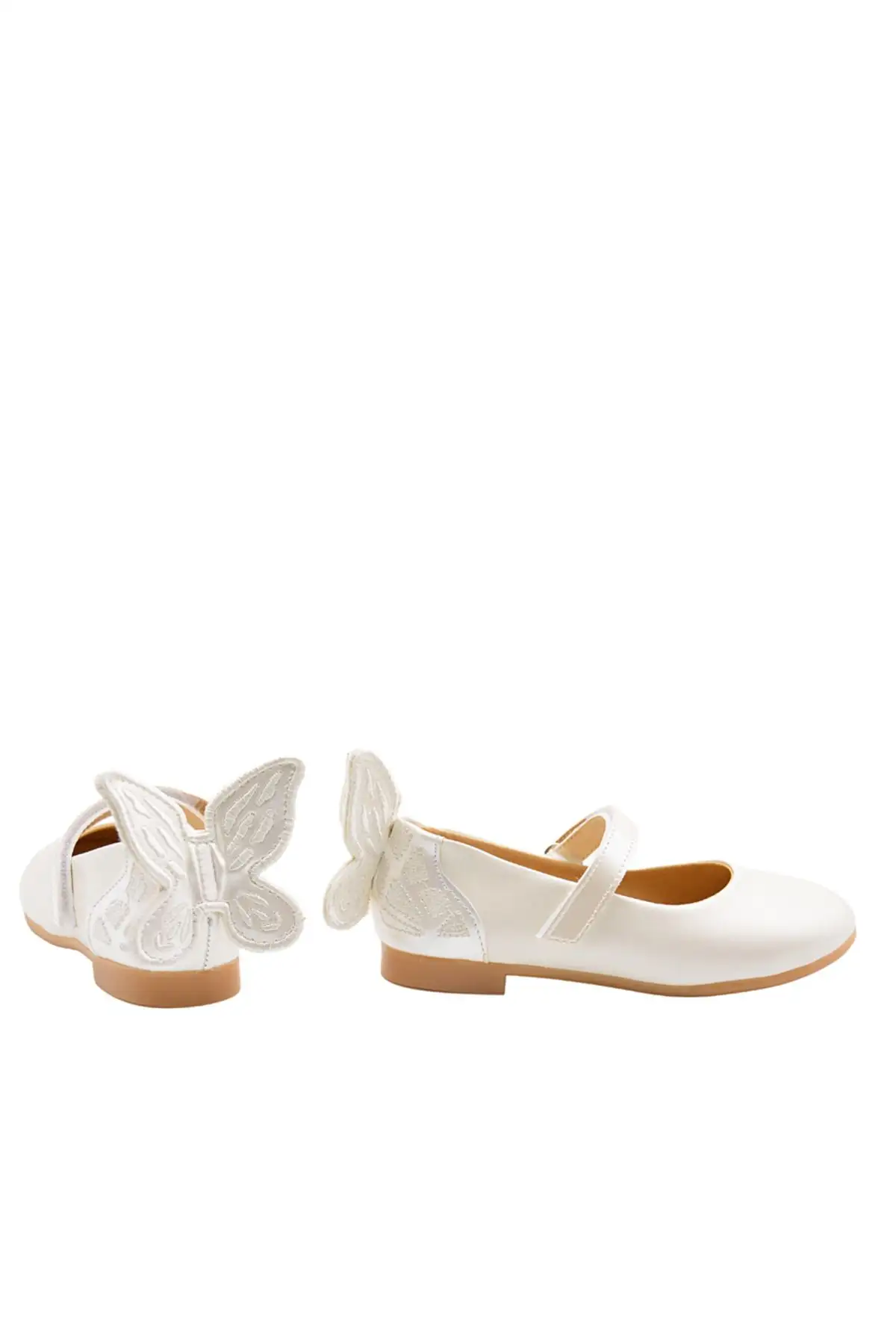کفش دخترانه  بالش  طرح پروانه با جزئیات - رنگ صدفی - 5838 کفش دخترانه بالش طرح پروانه با جزئیات - رنگ صدفی - 5838