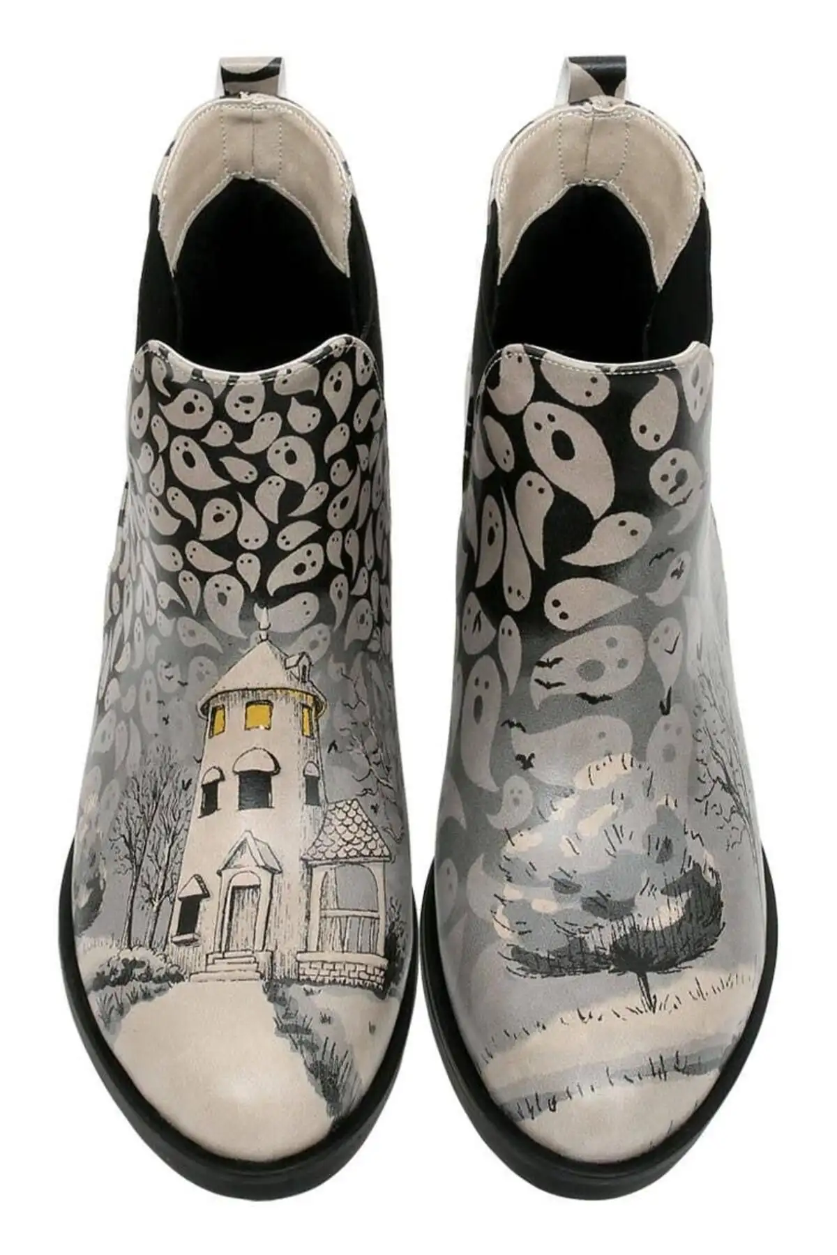 بوت و نیم بوت زنانه  مچدار  چرم گیاهی خاکستری - طراحی اسپکی تان - 6181 بوت و نیم بوت زنانه مچدار چرم گیاهی خاکستری - طراحی اسپکی تان - 6181