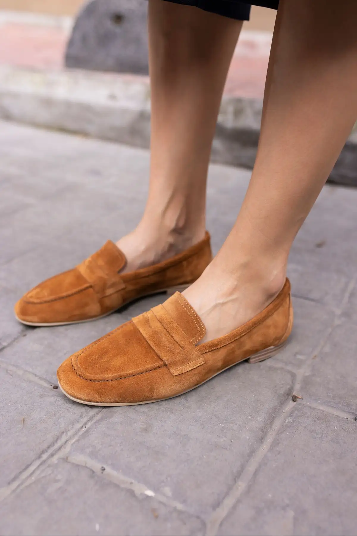 کفش اداری زنانه  لوفر  نازک از جنس چرم جیر رنگ قهوهای اوتان - 6778 کفش اداری زنانه لوفر نازک از جنس چرم جیر رنگ قهوهای اوتان - 6778