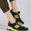 کفش پسرانه ورزشی مشکی و زرد یونیسکس Tb282 - 5774