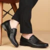 کفش رسمی مردانه کلاسیک تابستانی سبک با کفی نرم از چرم طبیعی - مشکی - 6355
