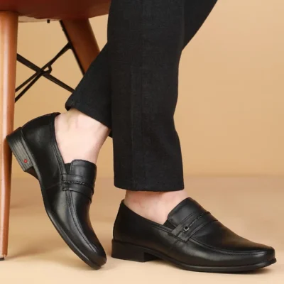 کفش رسمی مردانه کلاسیک تابستانی سبک با کفی نرم از چرم طبیعی - مشکی - 6355