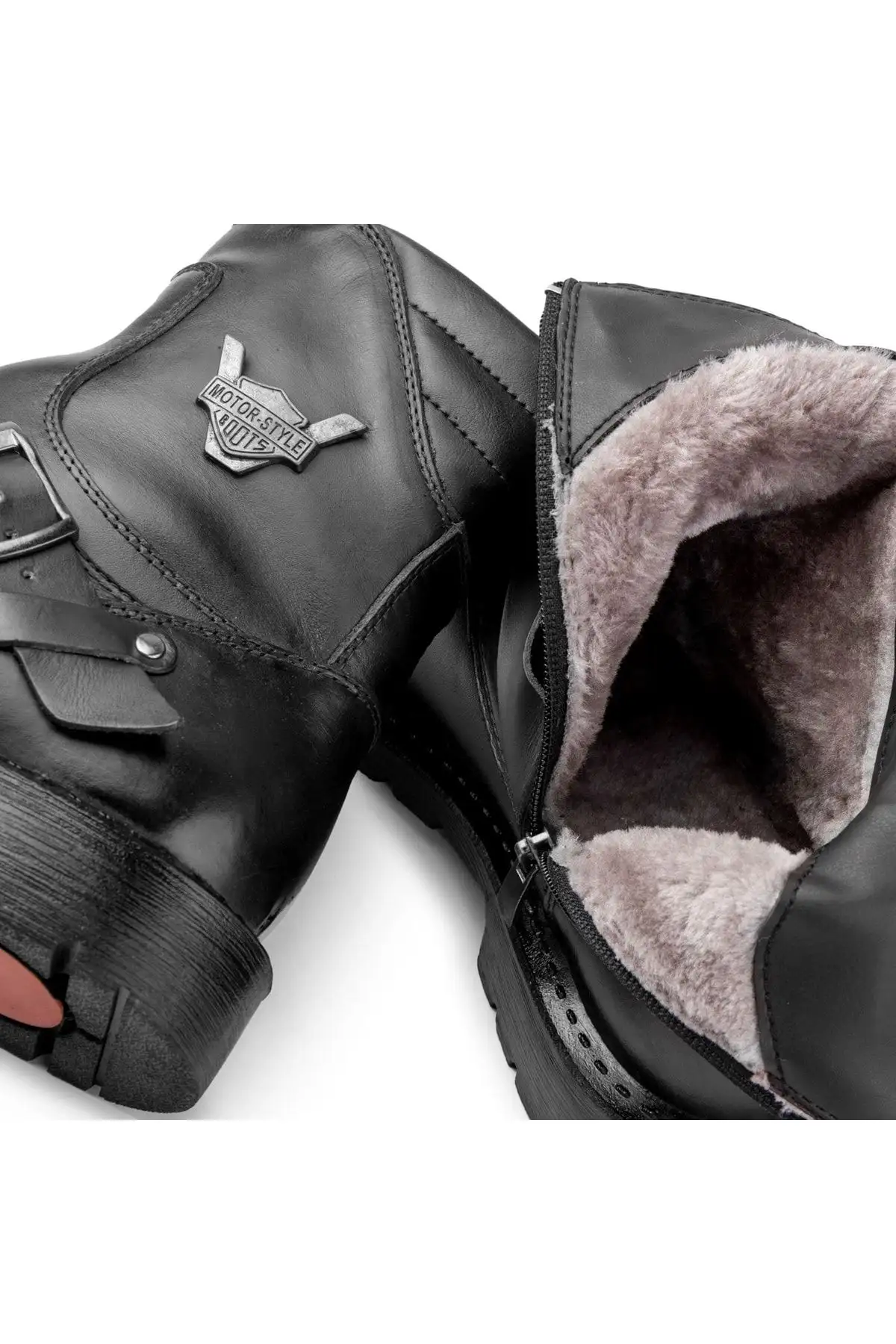 بوت مردانه بدون بند از چرم طبیعی با آستری پشمی، هارلی - 6841 بوت مردانه بدون بند از چرم طبیعی با آستری پشمی، هارلی - 6841