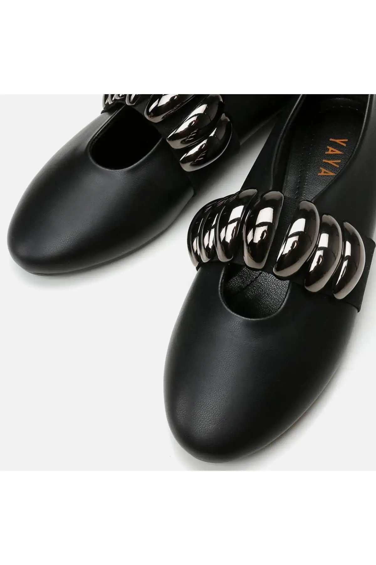 کفش تخت زنانه مریم جین پاپوش سیاه - 6863