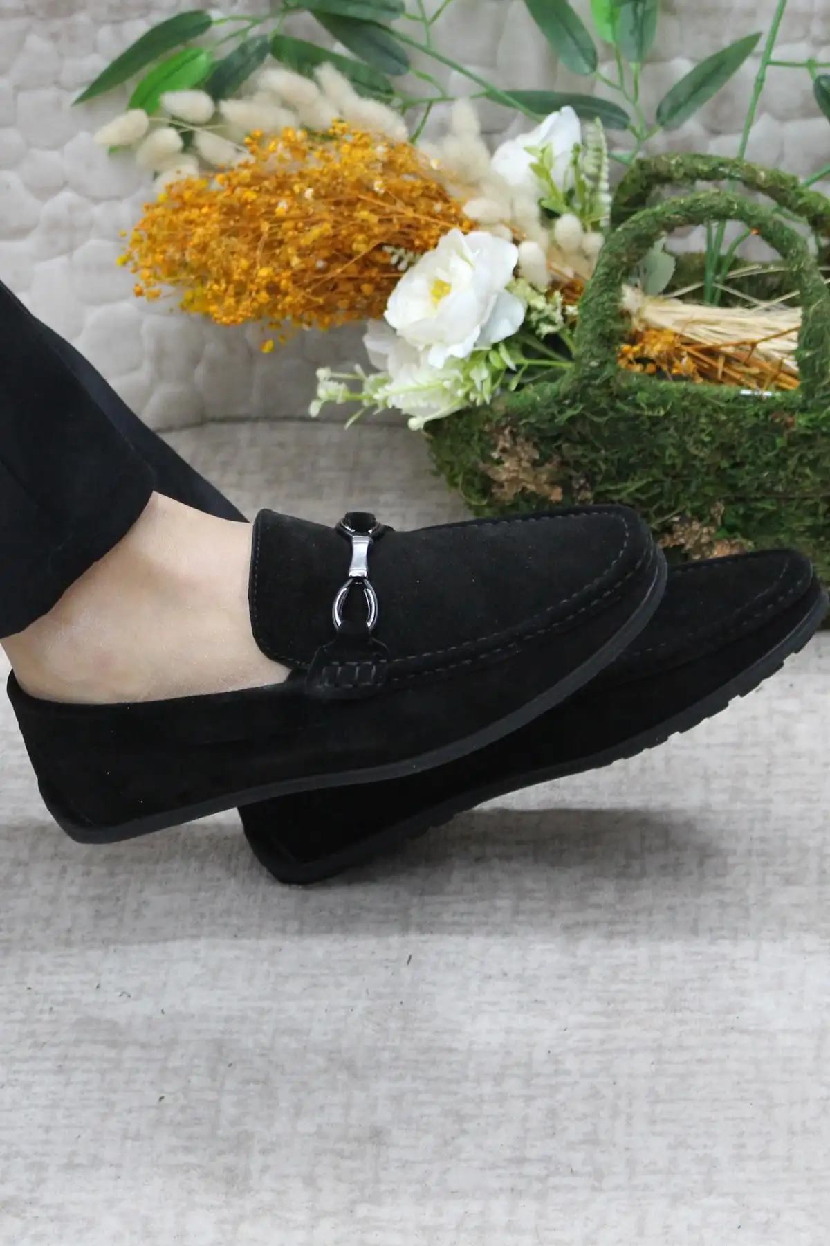 کفش رسمی مردانه 31012   بربری از چرم سوئدی مشکی - 5945 کفش رسمی مردانه 31012 بربری از چرم سوئدی مشکی - 5945