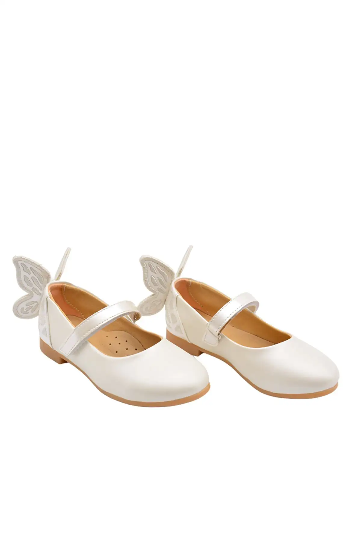 کفش دخترانه  بالش  طرح پروانه با جزئیات - رنگ صدفی - 5838 کفش دخترانه بالش طرح پروانه با جزئیات - رنگ صدفی - 5838