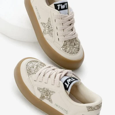 کفش دخترانه ورزشی بچگانه یونیسکس با زیره термо، دارای جزئیات ستاره و بند و چسبی - 6885