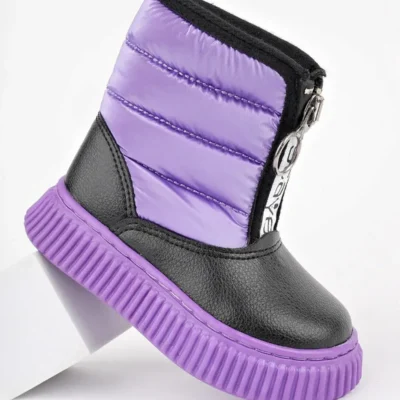 بوت بچگانه کفش بارانی و برفی با رویه زیپ دار و داخل پشمی مناسب نوزادان گارانتی شده کاندی - 5572