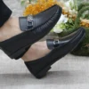 کفش رسمی مردانه 25109 بربری از چرم طبیعی مشکی - 5935