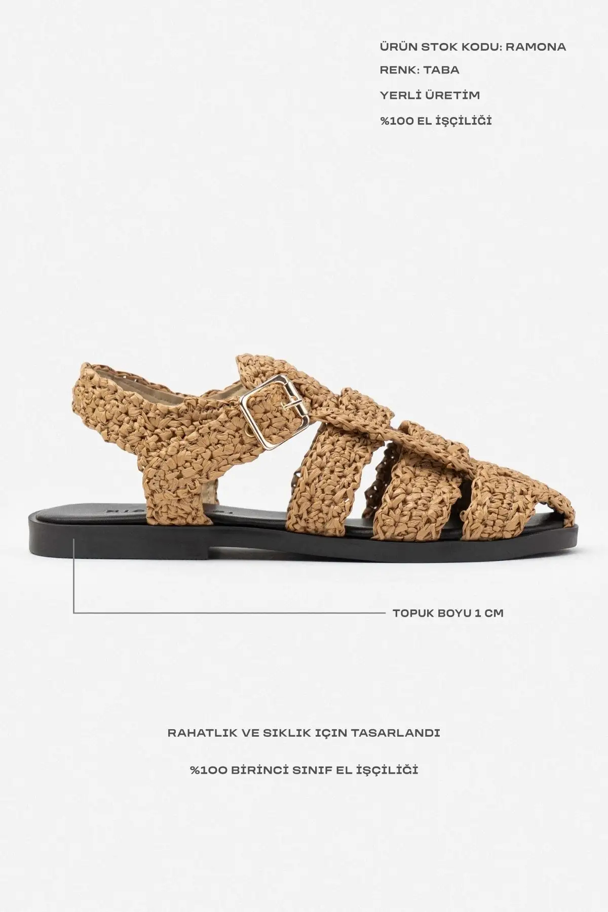 کفش صندل زنانه دمپایی رامونا با جزئیات کمربند بافت دار و کفه صاف - 6416 کفش صندل زنانه دمپایی رامونا با جزئیات کمربند بافت دار و کفه صاف - 6416