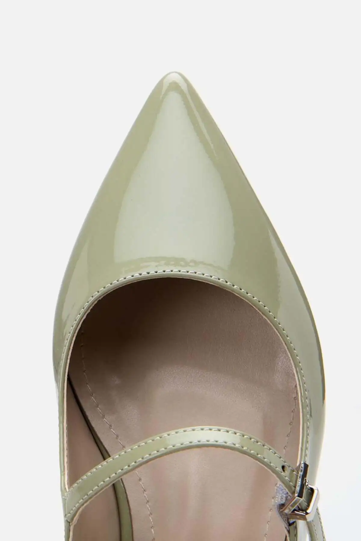 کفش تخت زنانه بابت  سبز براق با کفی قابل تنظیم - 6858 کفش تخت زنانه بابت سبز براق با کفی قابل تنظیم - 6858