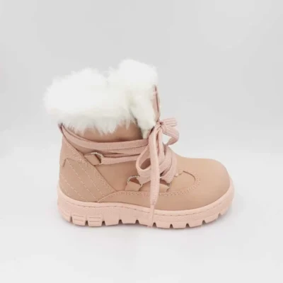 بوت بچگانه کفش روزمره زمستانی کفی پشمی دخترانه کپا با زیپ - 6153