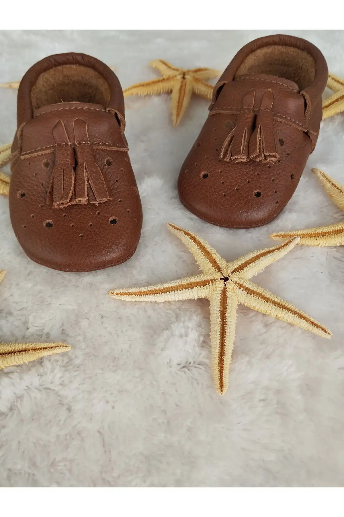 کفش نوزاد پسر پاپوش مکوسن بچهگانه از چرم طبیعی (اندازهگیری سایز در توضیحات) - 6551 کفش نوزاد پسر پاپوش مکوسن بچهگانه از چرم طبیعی (اندازهگیری سایز در توضیحات) - 6551