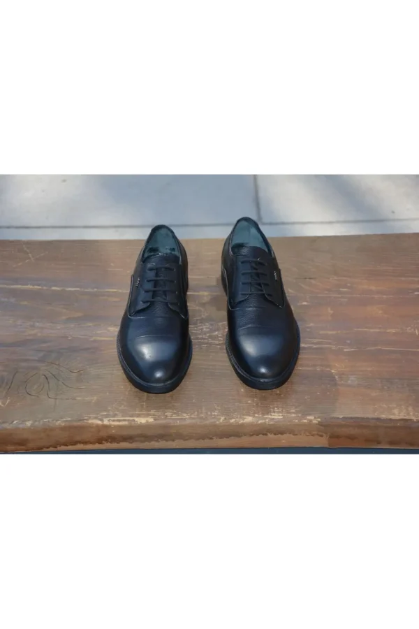 کفش رسمی مردانه زمستانی برنی مدل M574، از چرم طبیعی با زیره لاستیکی و بنددار - 6008