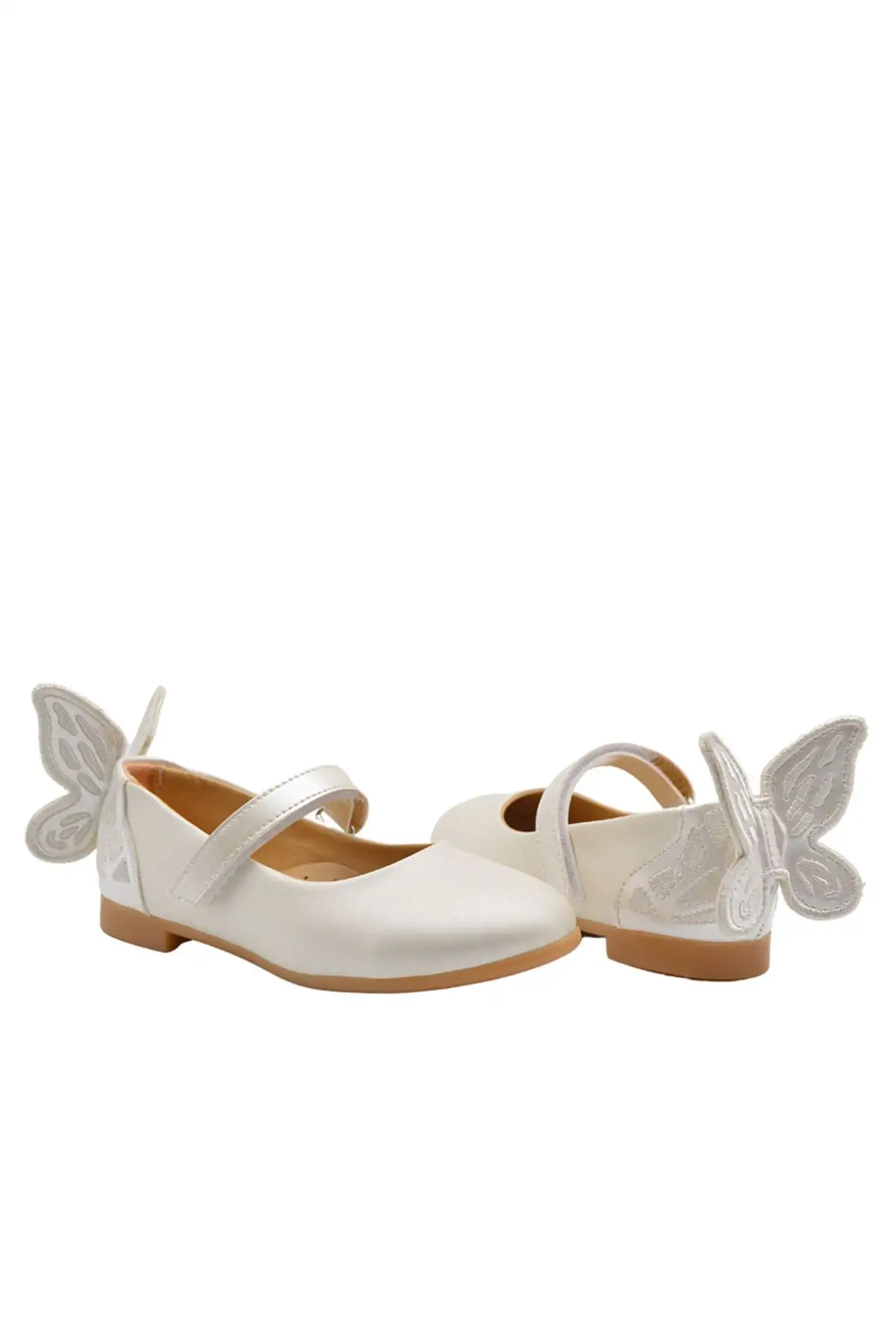 کفش دخترانه  بالش  طرح پروانه با جزئیات - رنگ صدفی - 5838 کفش دخترانه بالش طرح پروانه با جزئیات - رنگ صدفی - 5838
