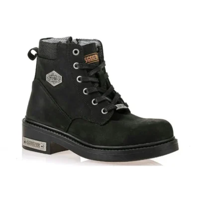 بوت مردانه چکمه چرم مشکی M5121cs - 5603