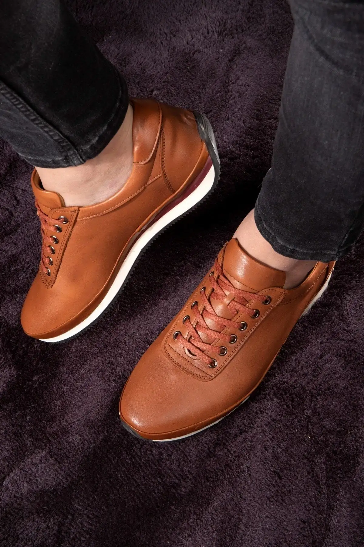 کفش سایز بزرگ مردانه روزمره چرم طبیعی ساده، کژوال، ۱۰۰٪ چرم - 6720