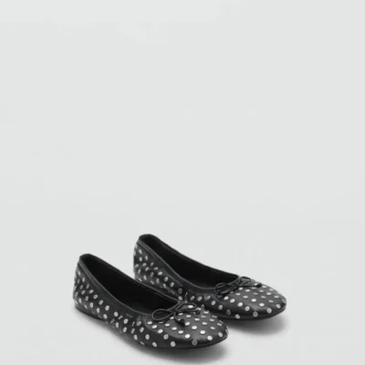 کفش تخت زنانه بافت با جزئیات میخدار - 5804