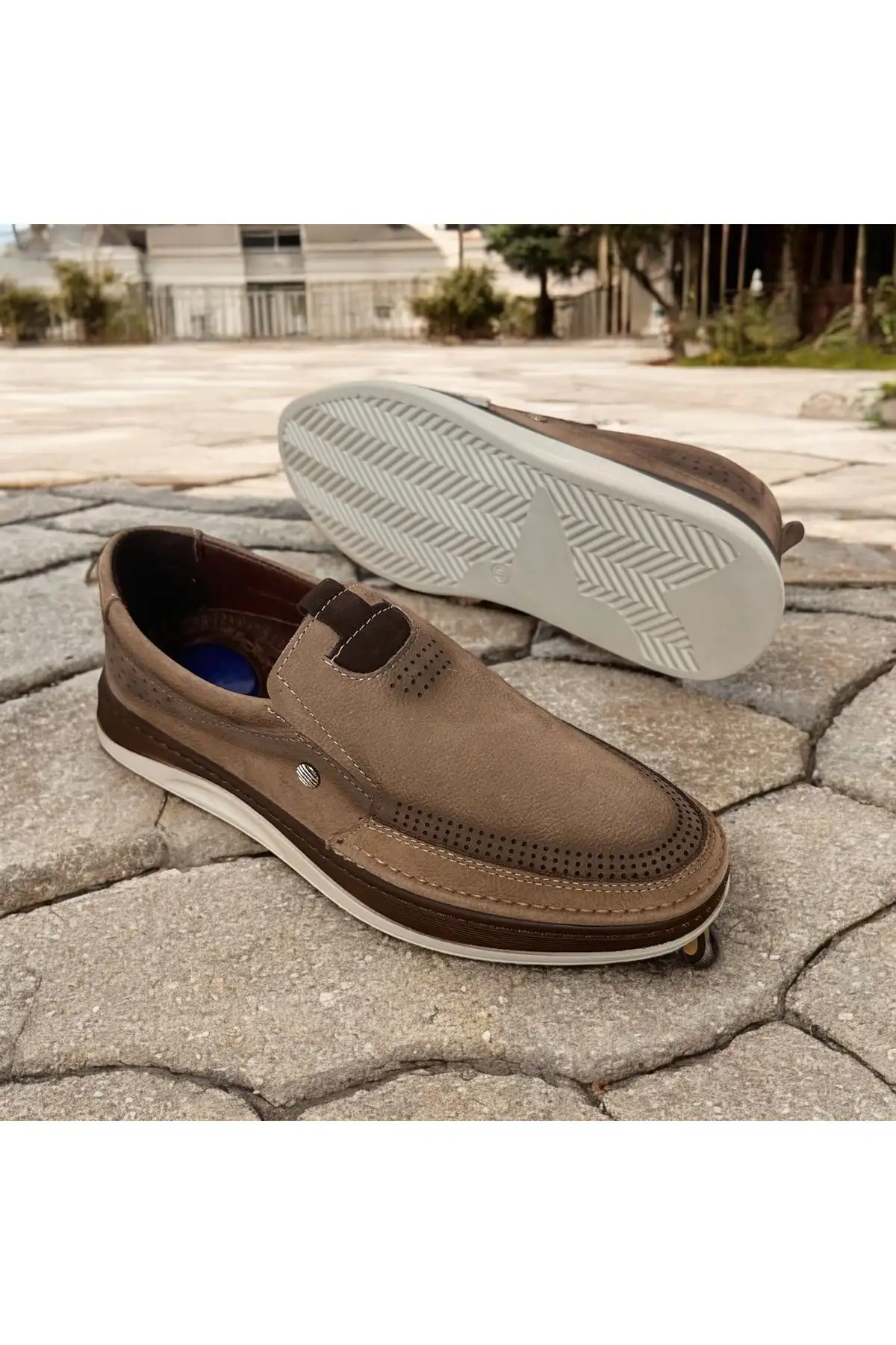 کفش رسمی مردانه لوفر چرم طبیعی بدون بند قهوهای-جوشی – سبک روزمره و نیمه - 6356 کفش رسمی مردانه لوفر چرم طبیعی بدون بند قهوهای-جوشی – سبک روزمره و نیمه - 6356